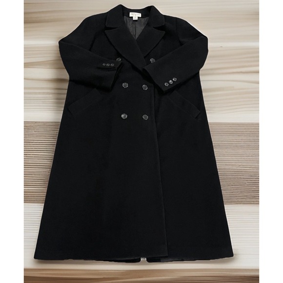 Vint. Preston&York Wool Black Women's Trench Coat Size 20X Made In USA Dillard's - Picture 1 of 9